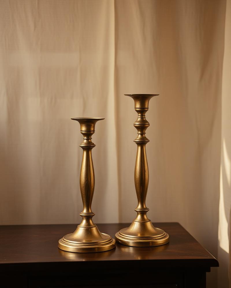 Pair of brass candlesticks