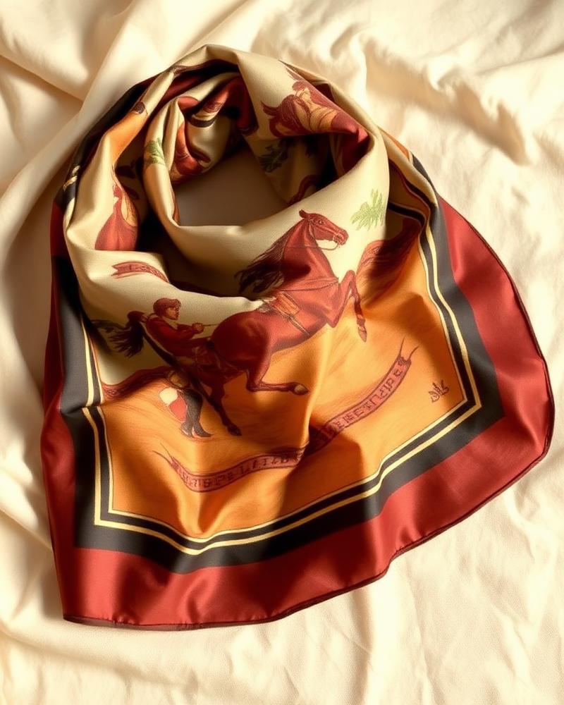 Silk equestrian scarf